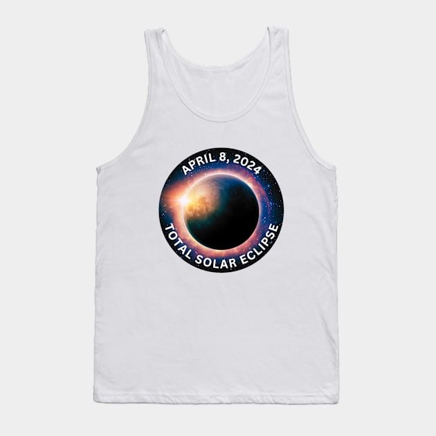 Solar Eclipse April 8 2024 Totality Sun and Moon Eclipse 4.8.2024 Tank Top by Little Duck Designs
